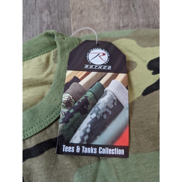 NWT Rothco Woodland Camo Short Sleeve T Shirt Size 2XL Men's Green Pullover - Picture 5 of 8